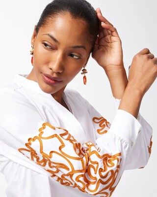 Poplin Embroidered Shirt | Chico's